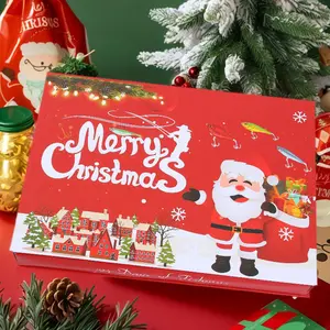 Fishing Advent Calendar – 24 Days of Lures & Tackle, Red Holiday Gift Box with Hard Baits & Fishing Gear, Perfect Gift for Anglers