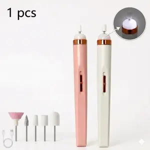 All In One Electric Nail Drill Kit, Portable Rechargeable Cordless Nail Polisher Machine and Drill Bits and Sand Bands, Professional Manicure Tool for Home & Beauty Salon Use, Wireless Nail Drill--wb