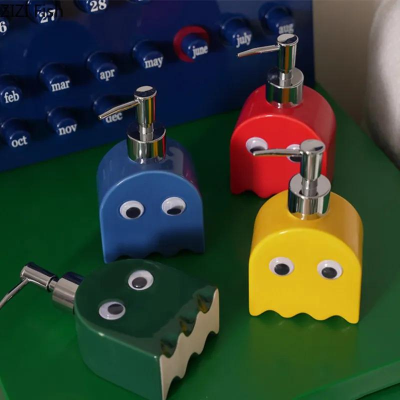 Cute Cartoon Ghost Soap Dispenser Modern Creative Ceramic Hand Sanitizer Bottle Lotion Bottle Hotel Home Bathroom Accessories