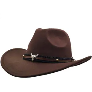 Men & Women's  Felt Cowboy Hat Wide Brim  Outback