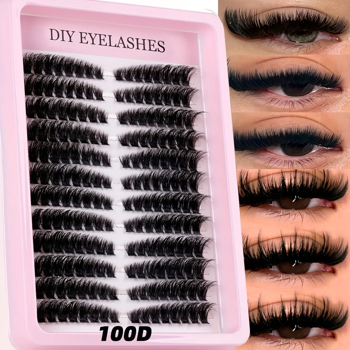 192 Pcs D Curl False Eyelashes, 8-16mm Mixed Styles, Lightweight & Long-Lasting, Fluffy Design, Cute Fashion Fake Lashes