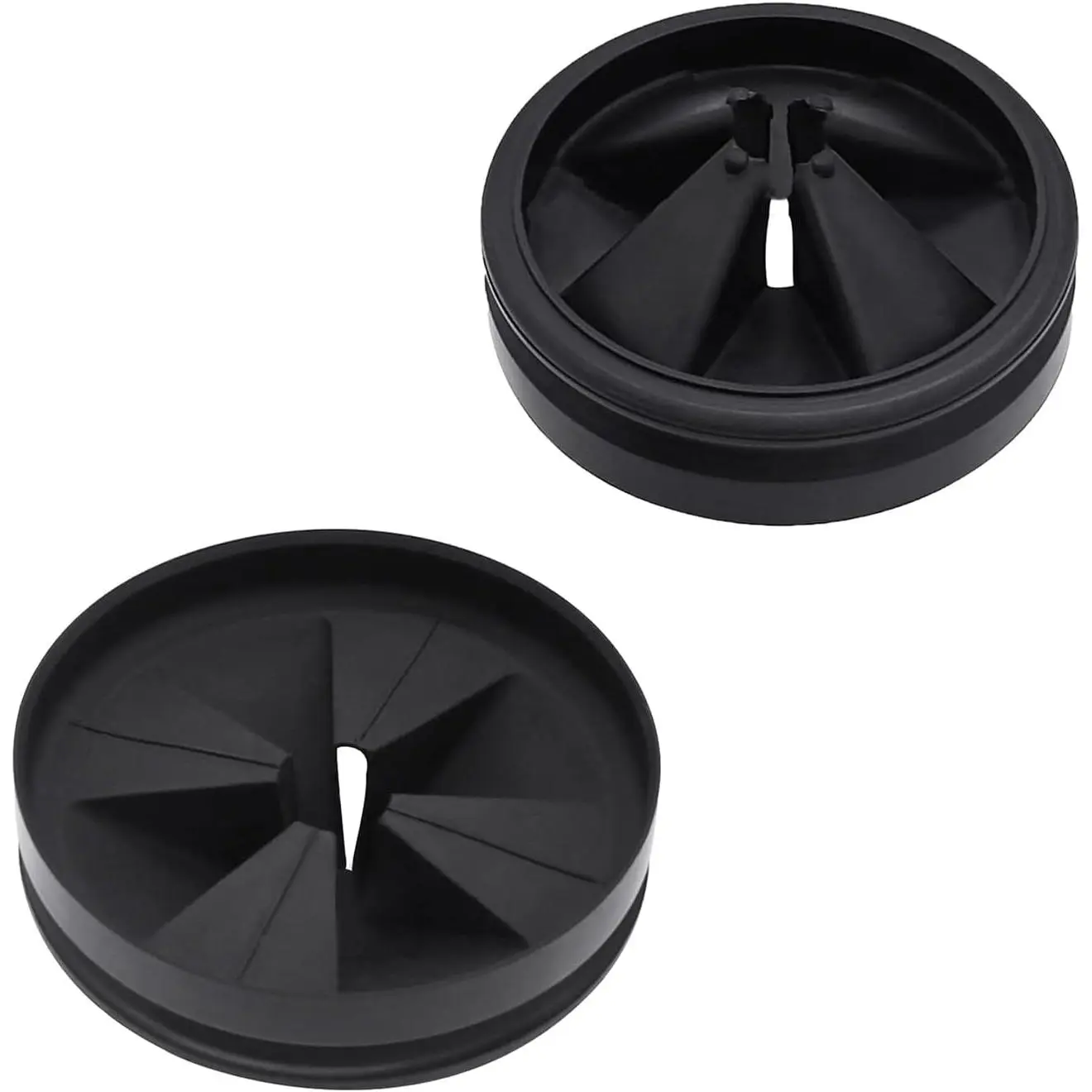 2 Pack 3 3/8" Garbage Disposal Splash Guards Sink Baffle QCB-AM, Garbage Disposer Accessories, BlackUpgraded Removable Quiet  Drain Plugs, for InSink&Erator Evolution Series