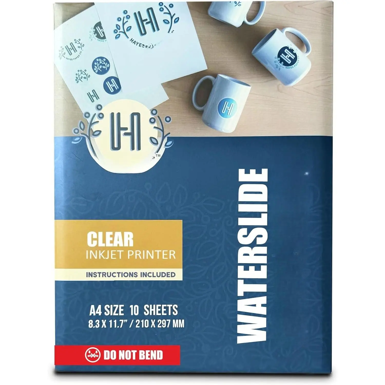 Waterslide Decal  for Inkjet Printers | 10 Clear A4 Sheets (8.25x11.7") | Quick Dry,  Adhesion, Easy Application |  Water Transfer  200gsm Thickness for DIY Crafts