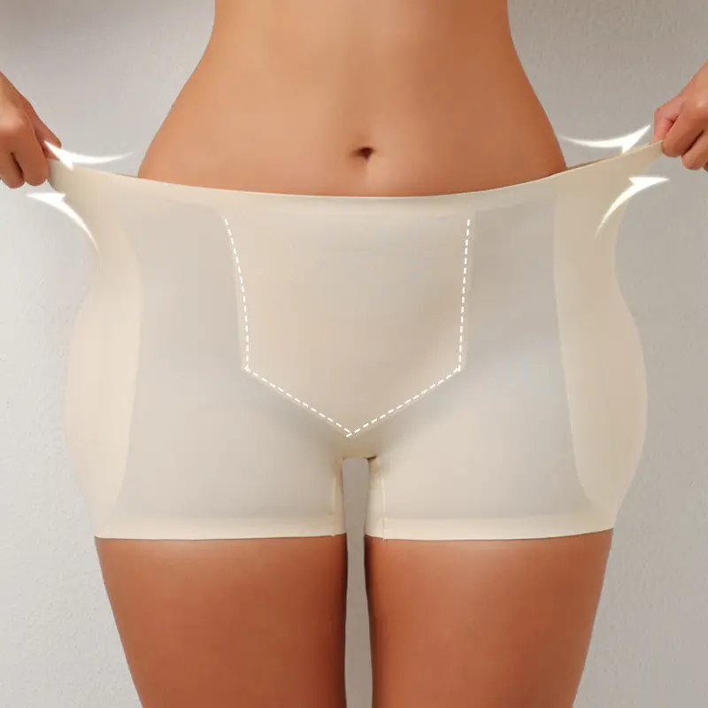 2-Piece Mid Waist Butt Lifter Hip Enhancer Panties, Seamless Padded Shapewear Boyshorts, Tummy Control Invisible Body Shaper Underwear for Women