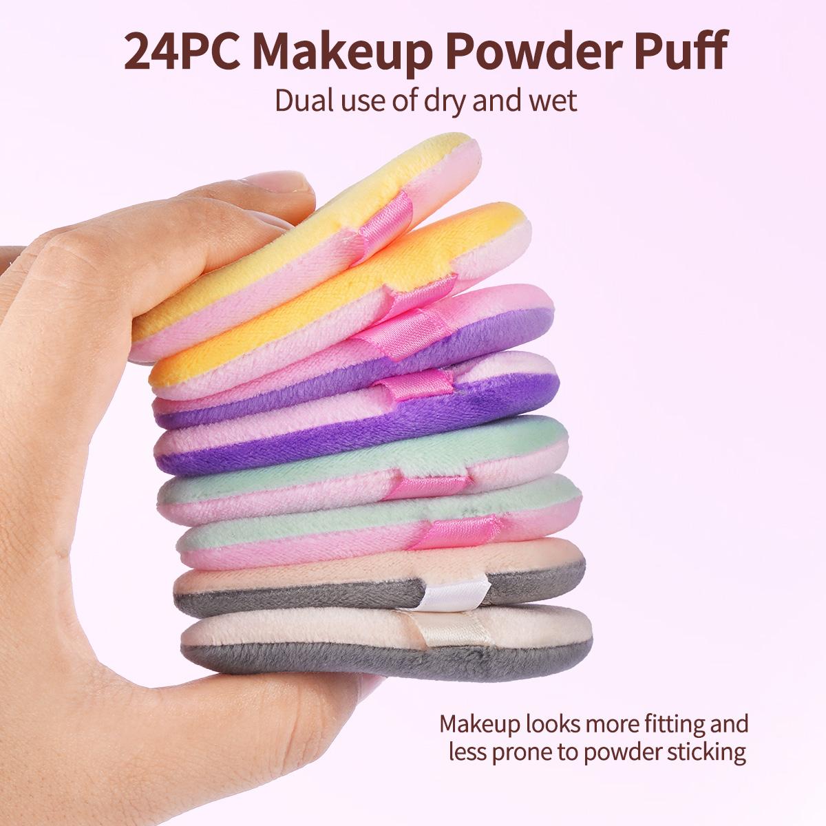 Mixed Color Triangle Powder Puff, 24pcs/set Soft Velvet Blender Puff for Liquid Foundation Cream Loose Powder, Cosmetics Blending Makeup Tool for Beauty, Blending Beauty Sponge