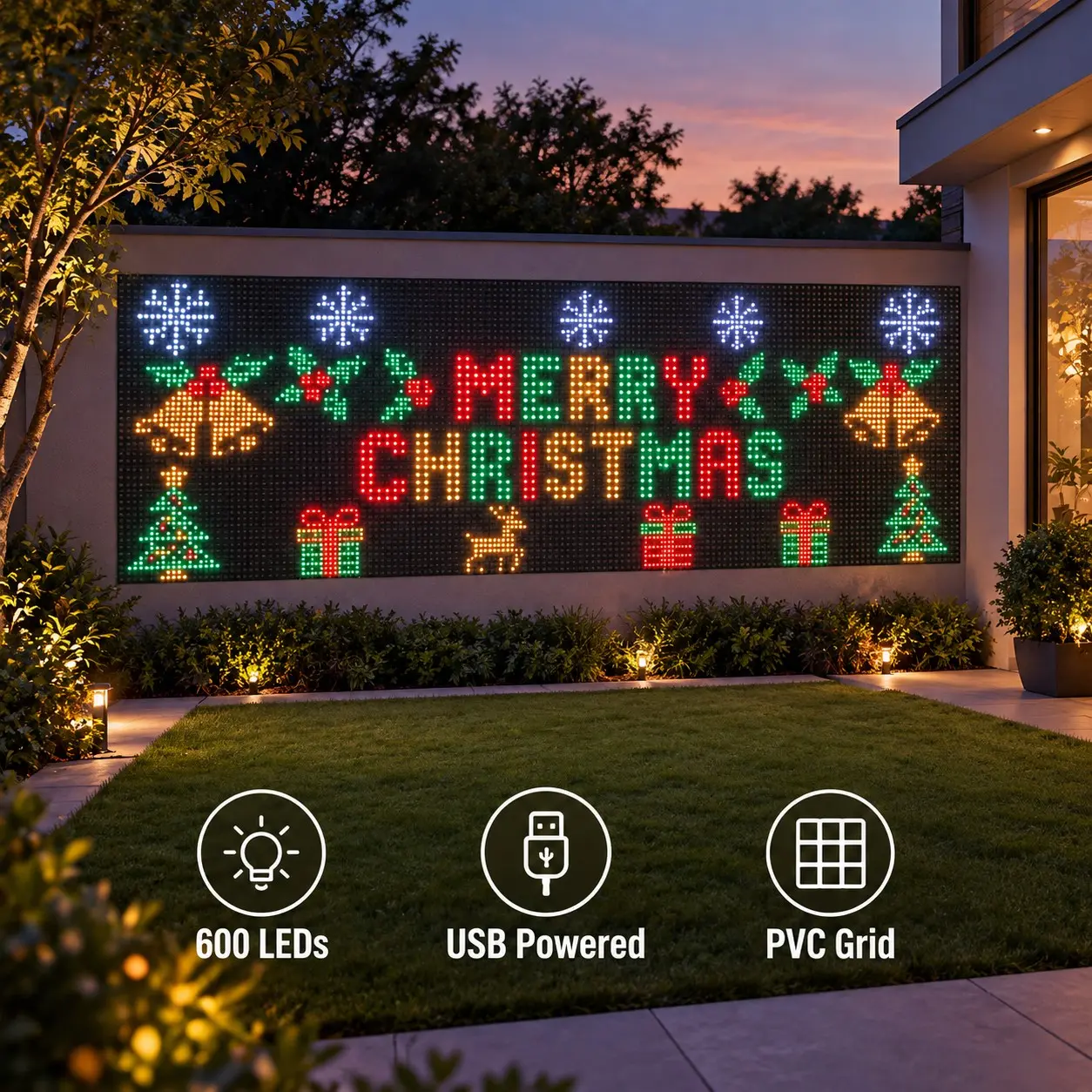 LED Grid Light, Bluetooth-compatible APP Programming Curtain Light, RGB Colorful Point Control, USB Powered, Smart Home Decor, Festival Party Setup