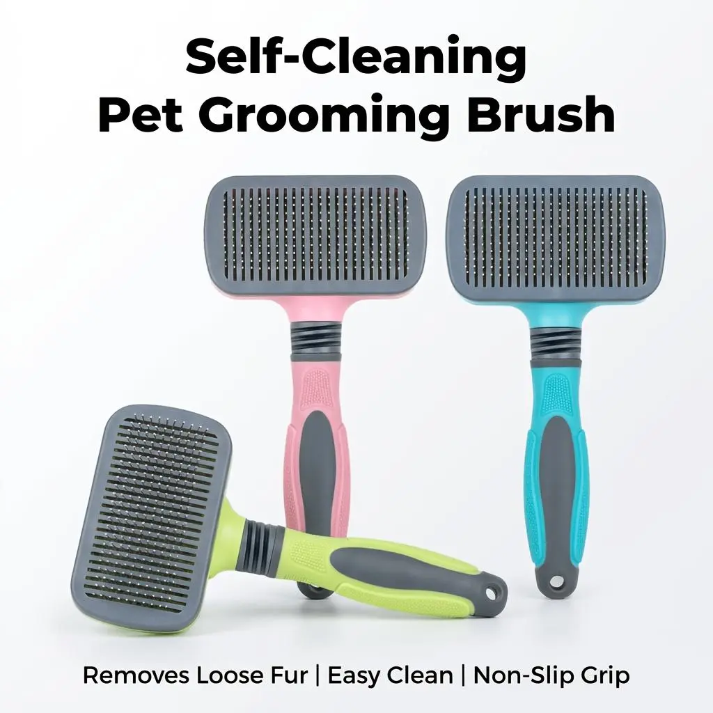 1pc New Square-Headed Pet Cleaning and Massage Comb, Contrast Color Design with Three Color Options, Suitable for All Cats and Dogs to Remove Loose Fur, Shedding Tool, A Must-Have for Cat Owners, High-Quality Dog Grooming Detangling Comb