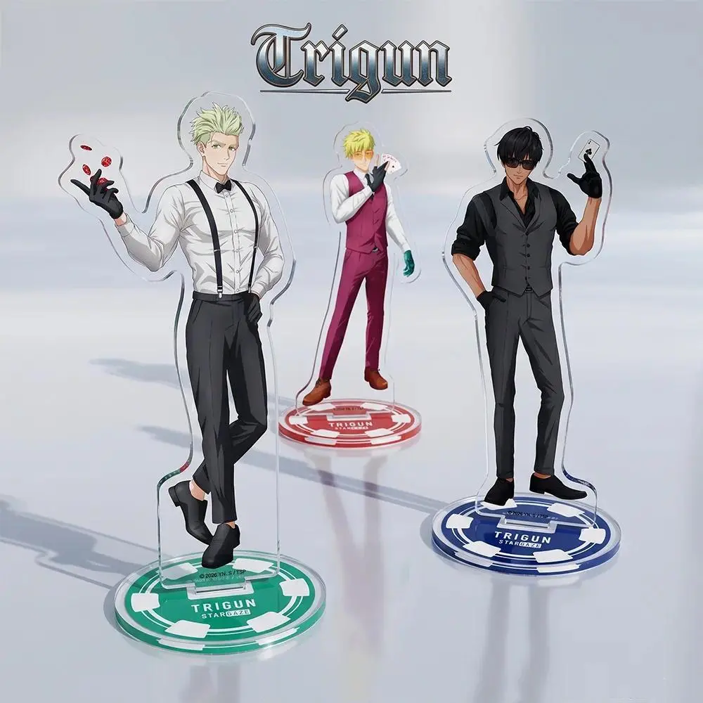 New style Trigun Vash the Stampede Meryl Stryfe 15CM Acrylic Stand keychain Figure Display Cosplay Desk Decor Collect Fans gift