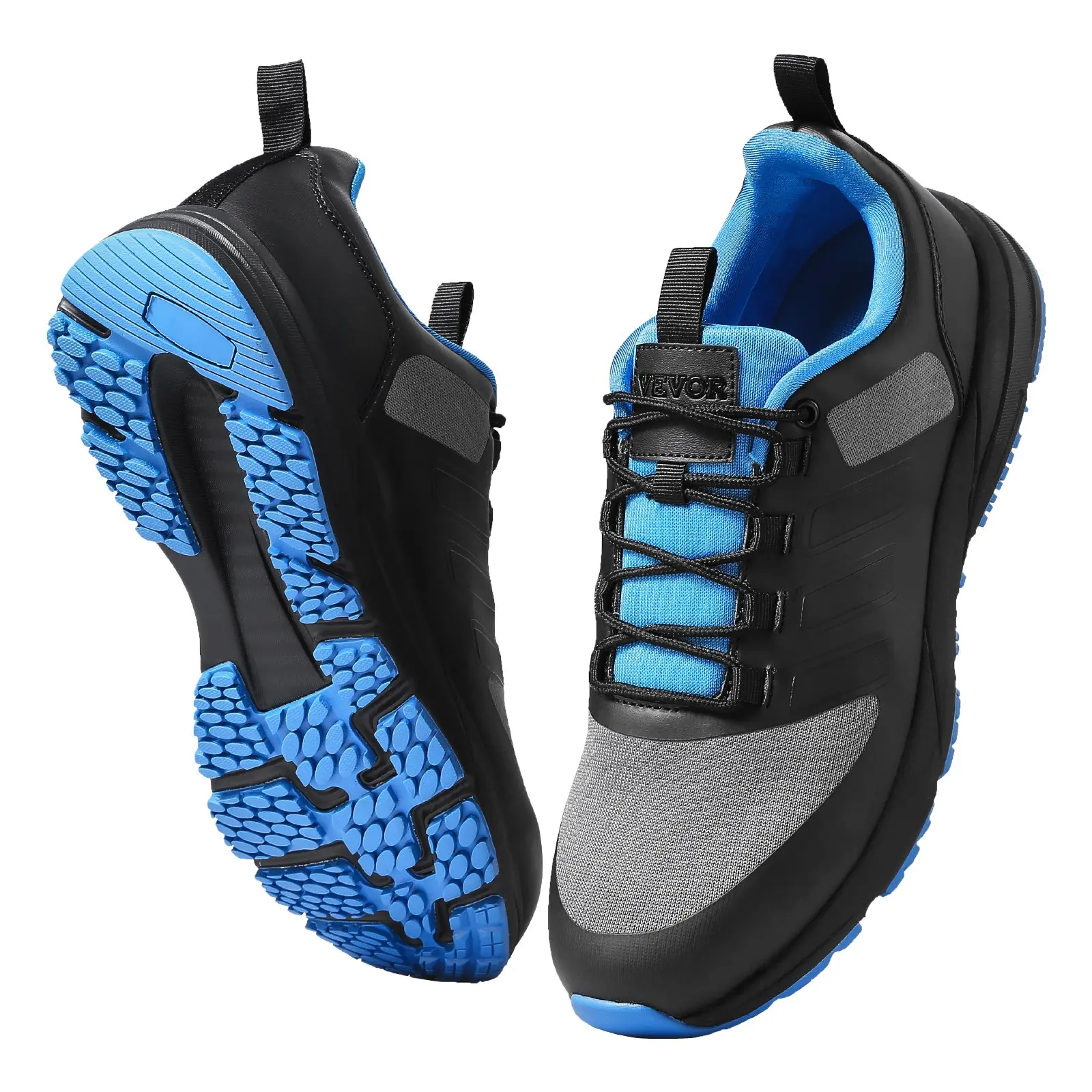【DealsForYouDays】VEVOR Cross Training Shoes, W Width Sneakers US Size 8, Wide Toe Box Shoes with Arch Support Adjustable Lace-up, Training Shoes for Running, Gymnastics, Dog Walking, and Weightlifting (Black)