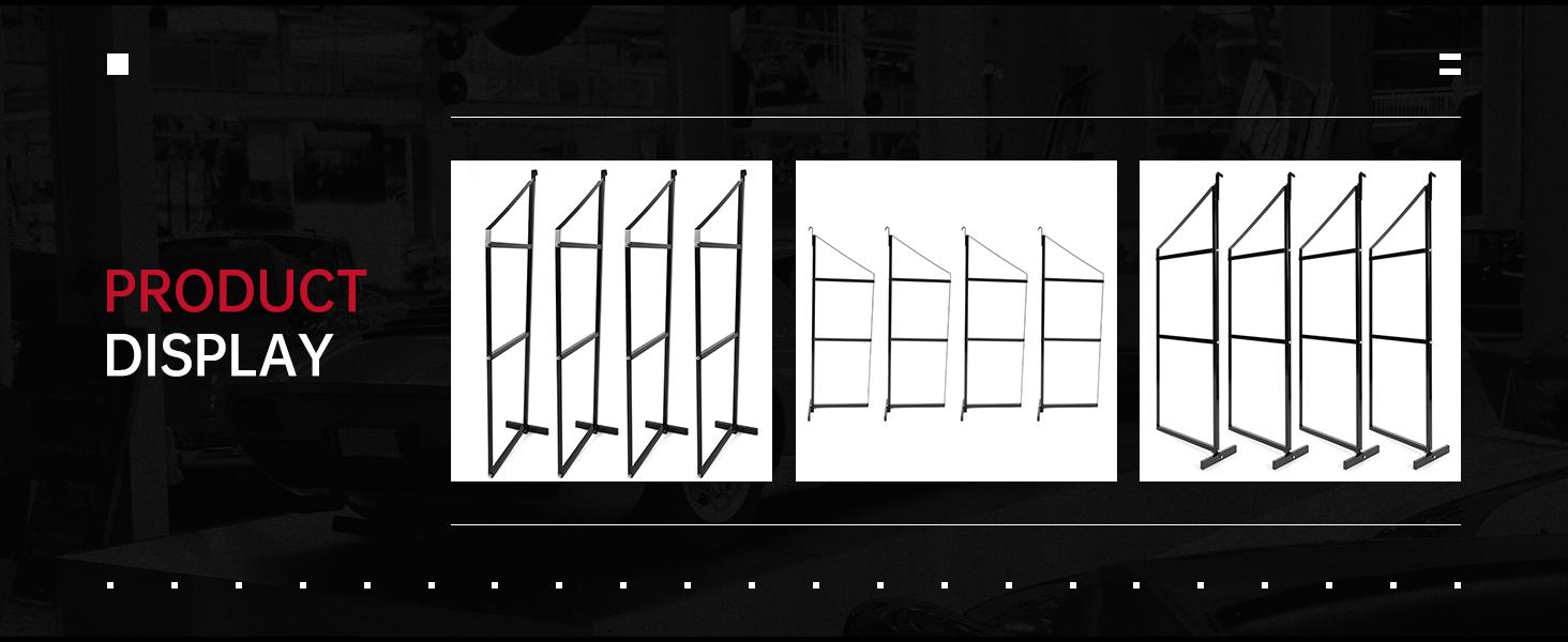 HECASA 22 1/8"W x 60 1/2"H Cargo Shipping Container Shelving Shelf Brackets Black Powder Coated Steel 4Pcs Wall Mounted Hanger Wall Mount Organizer Decor Hanging