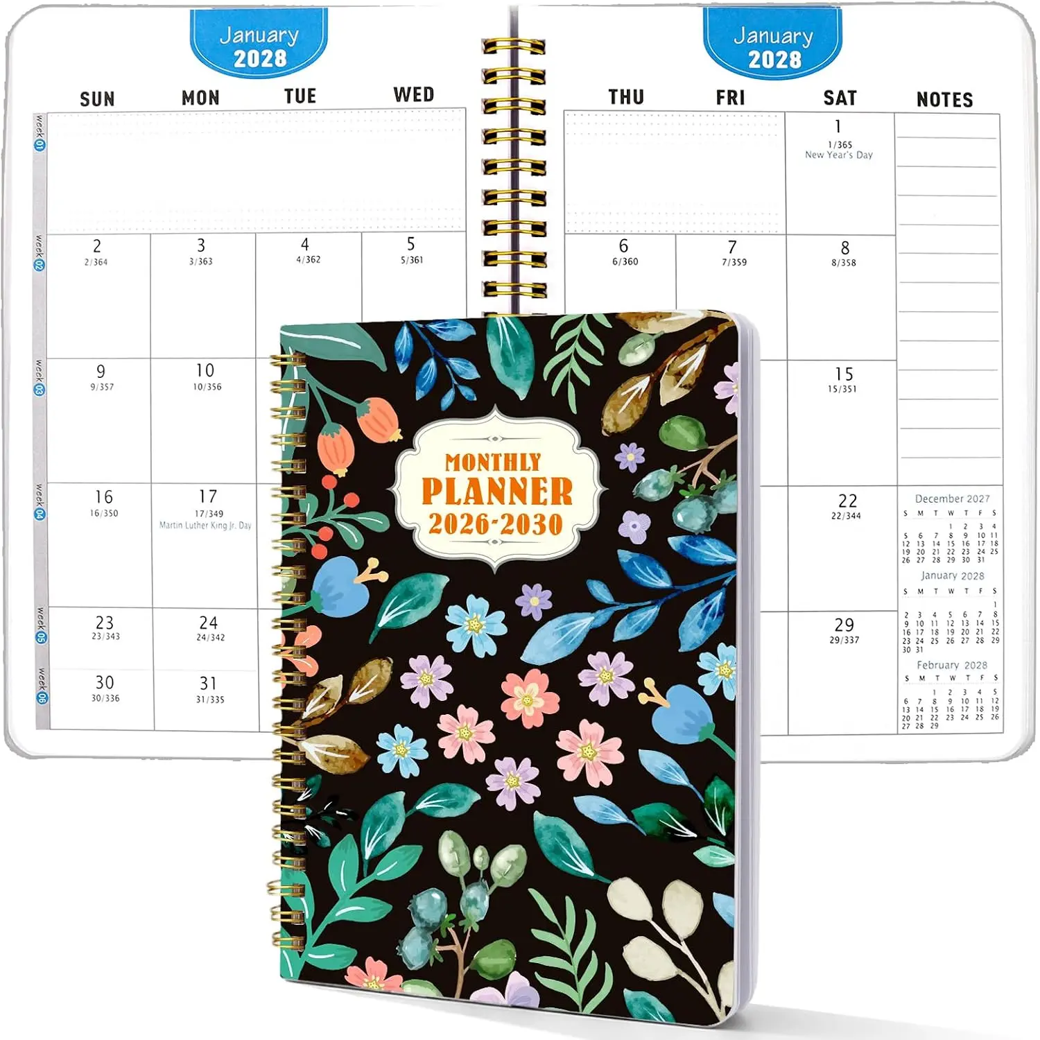2026-2030 Monthly Planner - 5  Monthly Planner with Calendar from Jan 2026 to Dec 2030, 60 Months Schedule Organizer, A5 Size Spiral Bound Notepad Planners with