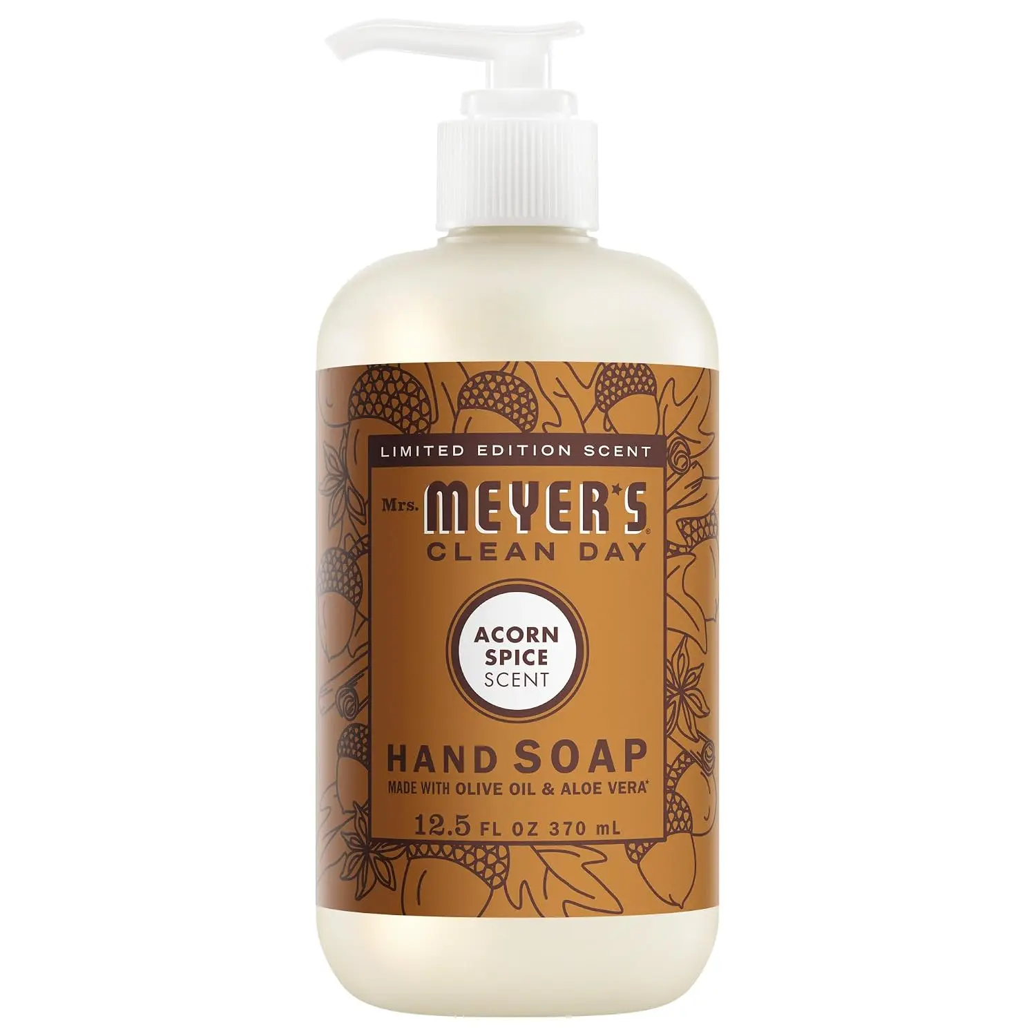Hand Soap, Gentle Daily Liquid Hand Wash, Acorn Spice Scent, Household Hand Soap for Bathroom & Kitchen, 12.5 Fl Oz Bottle