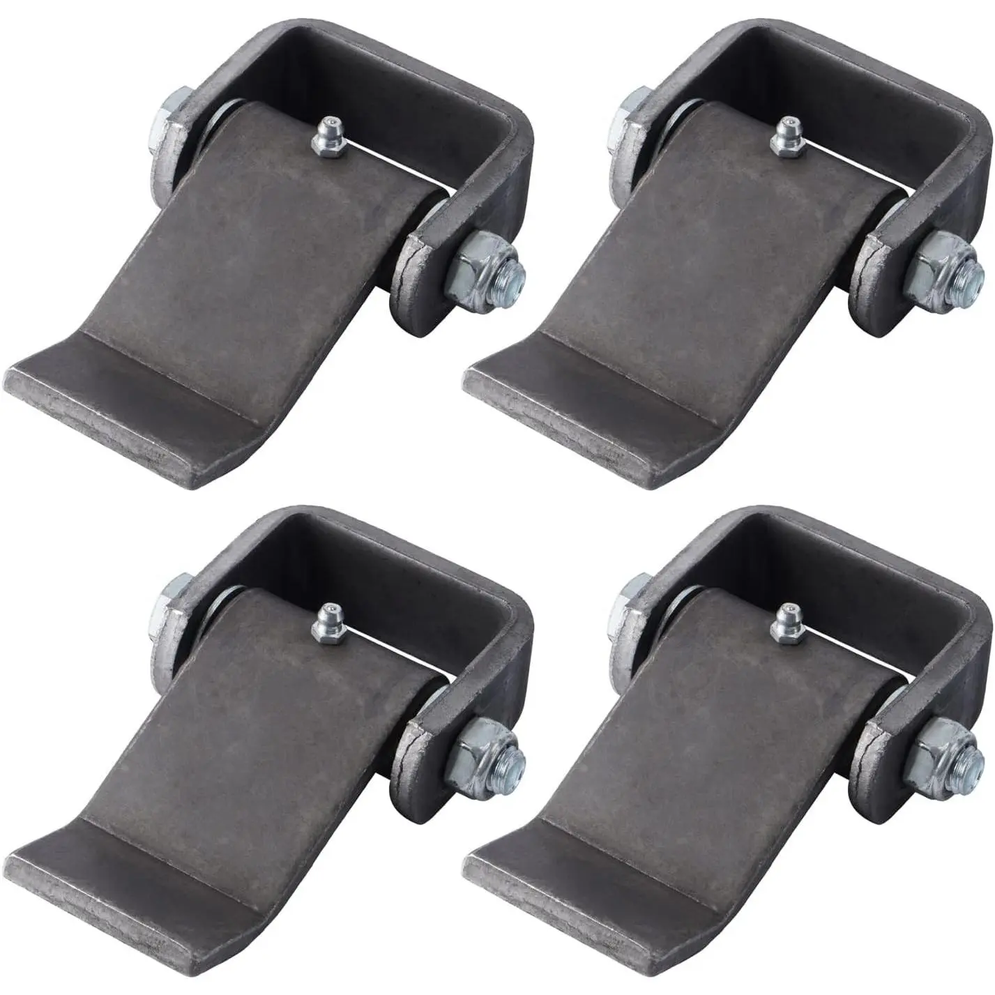 SPARKWHIZ Heavy Duty Greaseable Weld On Trailer Hinges, Strap Style Short Leaf for Dump Trailer Truck Gate Door, Pack of 4