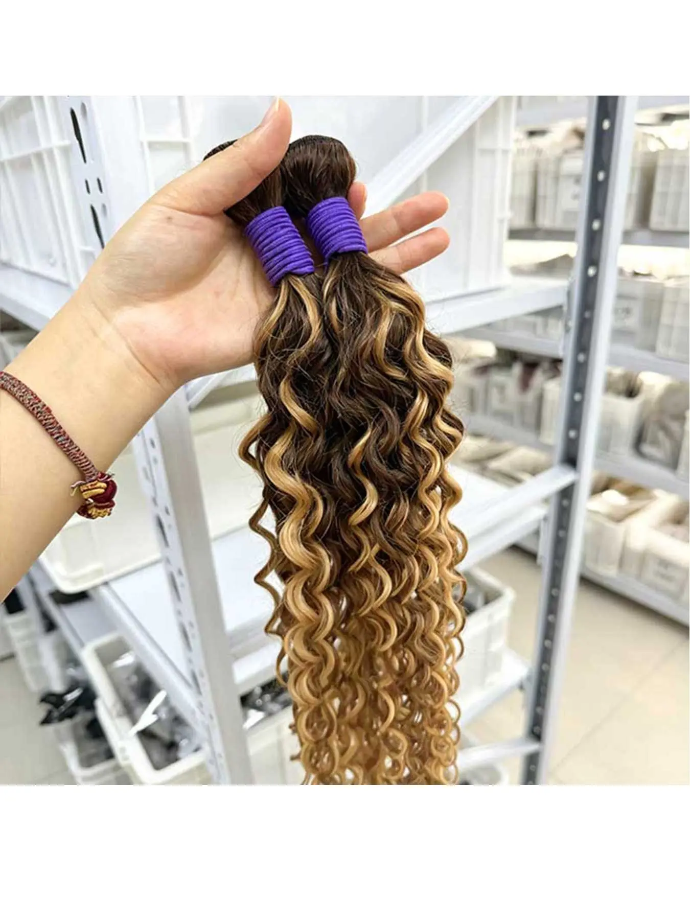 Viral 30 Inch Deep Wave Crochet Weave Hair Extensions, Soft Natural Synthetic Braids, Ombre Blonde &, Easy Installation, Perfect for Parties, Goddess Braiding Hair