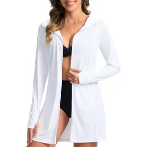 Women’s UPF 50+ Hooded Swim Beach Cover Up| Lightweight Long Sleeve UV Sun Protection Jacket| Breathable Outdoor Sun Top for Pool Fishing Travel Vacation