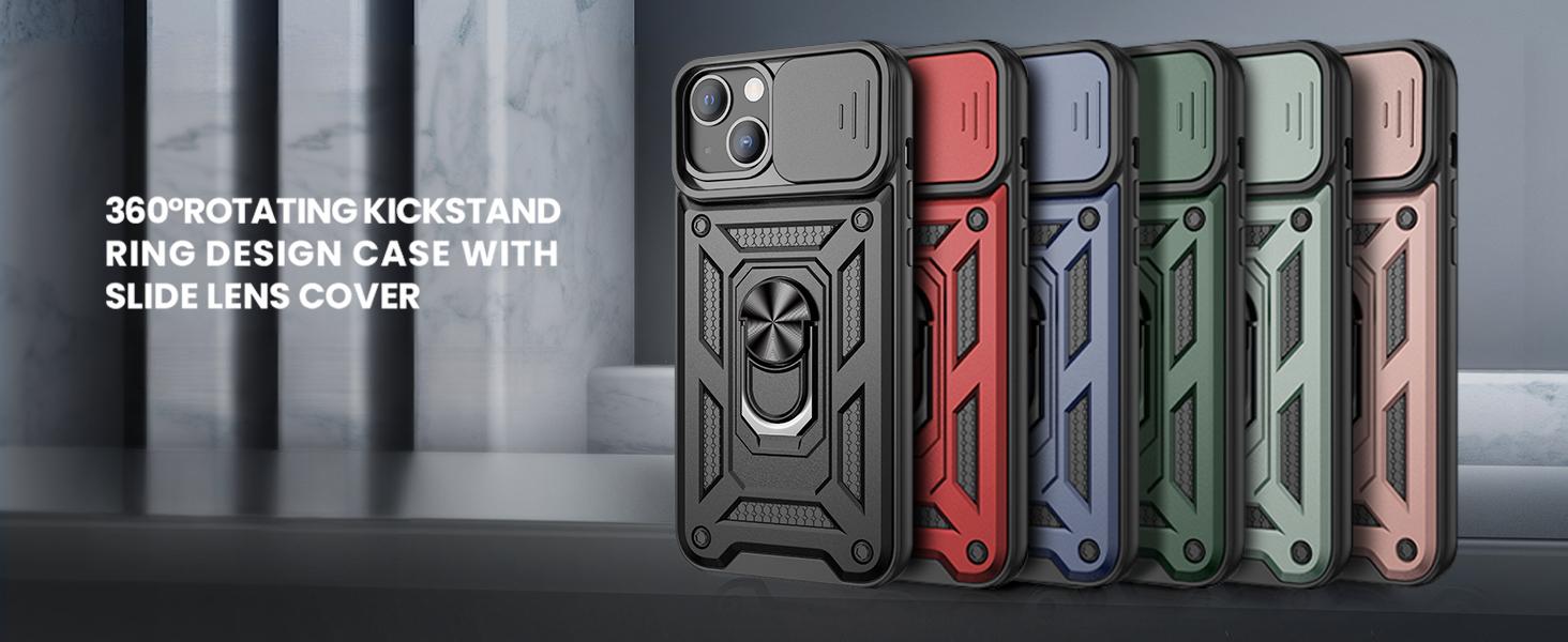 Phone cases for iPhone 17 Pro Max Case 16 15 14 13 12 11 Pro Max Plus with Slide Camera Cover, Built-in 360 °   Rotate Ring Stand Magnetic Cover case for iPhone 17 Pro Max