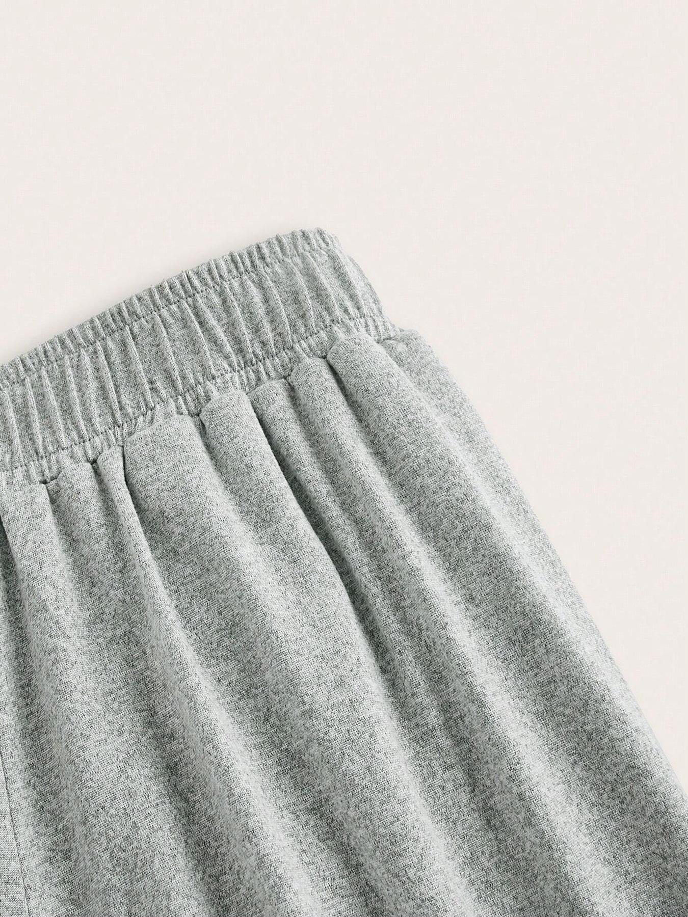 Women's Plain Flap Pocket Cargo Pants Knit, Casual Aesthetic Streetwear Wide Leg Trousers for Spring & Fall, Women's Bottoms for Daily Wear