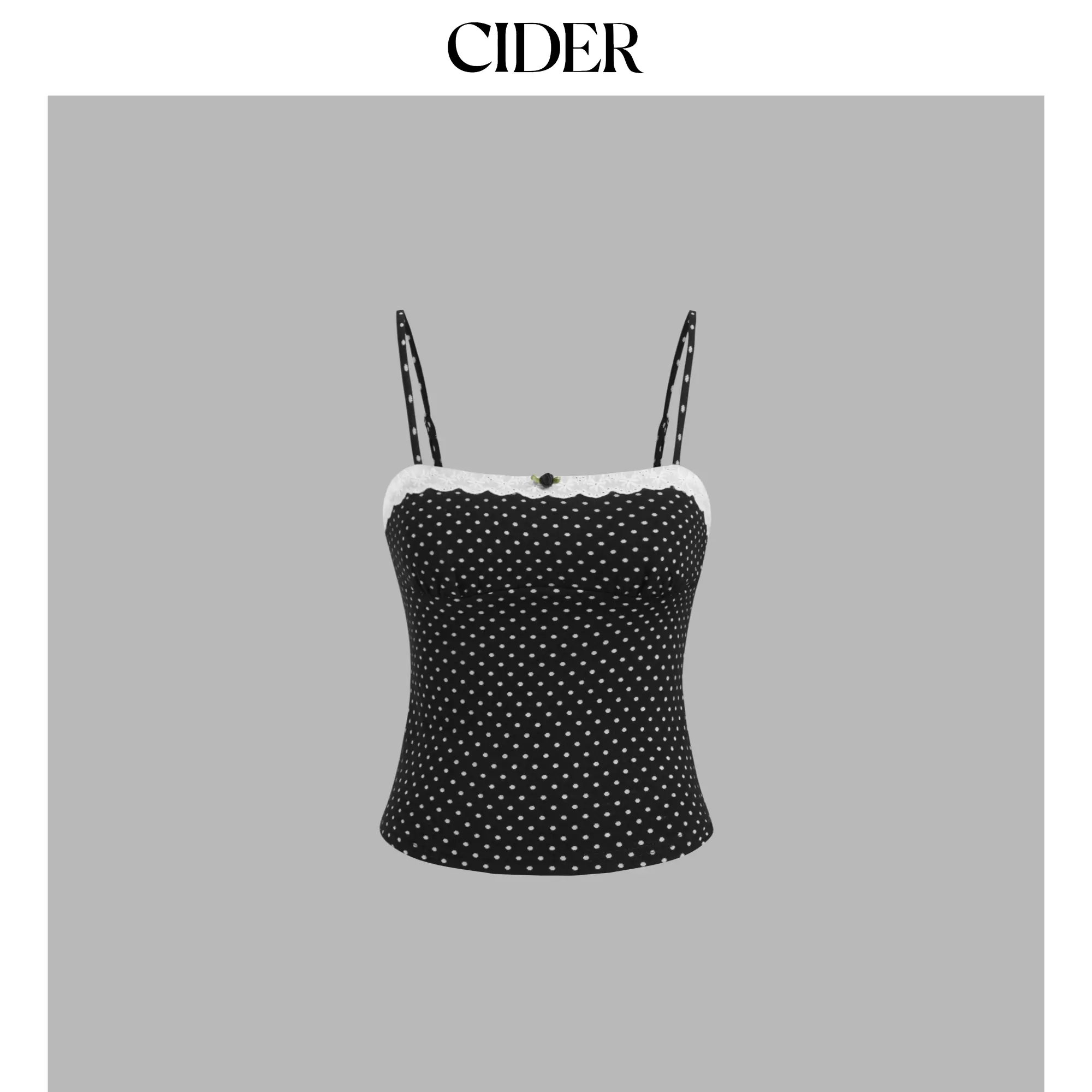 Cider [size 0-10] Cotton-blend Polka Dot Broderie Anglaise Trim Rose Cami Top SummerWins SummerFinds