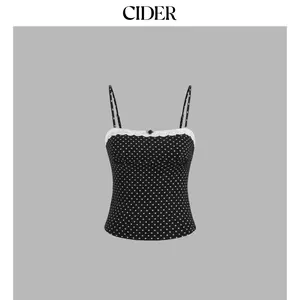 Cider [size 0-10] Cotton-blend Polka Dot Broderie Anglaise Trim Rose Cami Top SummerWins SummerFinds