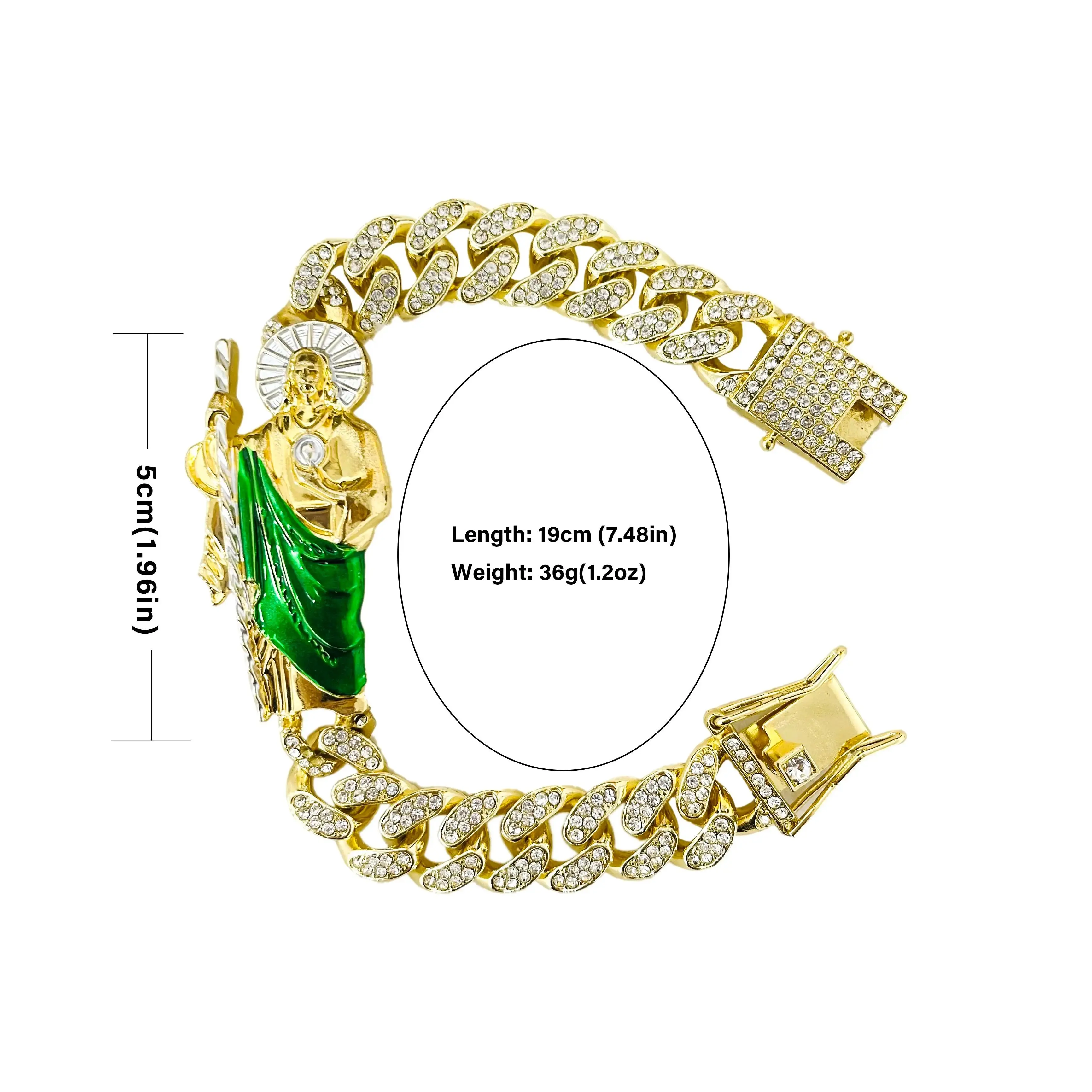 San Judas Tadeo Bracelet, Stainless Steel 24k Gold Plated Saint Jude Pendant friendship bracelets san judas san judas