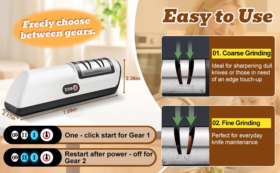 -Stage Electric Knife Sharpener, Professional Multi-Function Kitchen Knife Sharpener for Home Use, Fast Blade Sharpening Countertop Gadget -Stage Electric Knife Sharpener, Professional Multi-Function Kitchen Knife Sharpener for Home Use, Fast Blade Sharpening Countertop Gadget