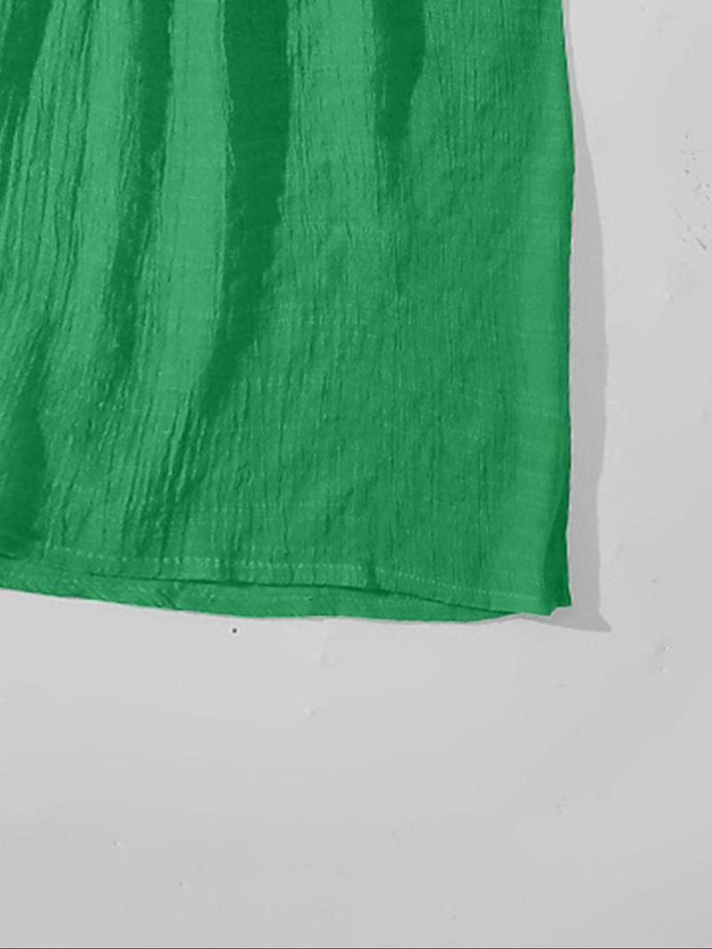 Women's Solid Button-Front Pocket Sheer Cover-Up Shirt & Shorts Set, Casual Drop-Shoulder Long-Sleeve Top & Shorts for Beach Vacation, Ladies Summer Swimwear Clothes