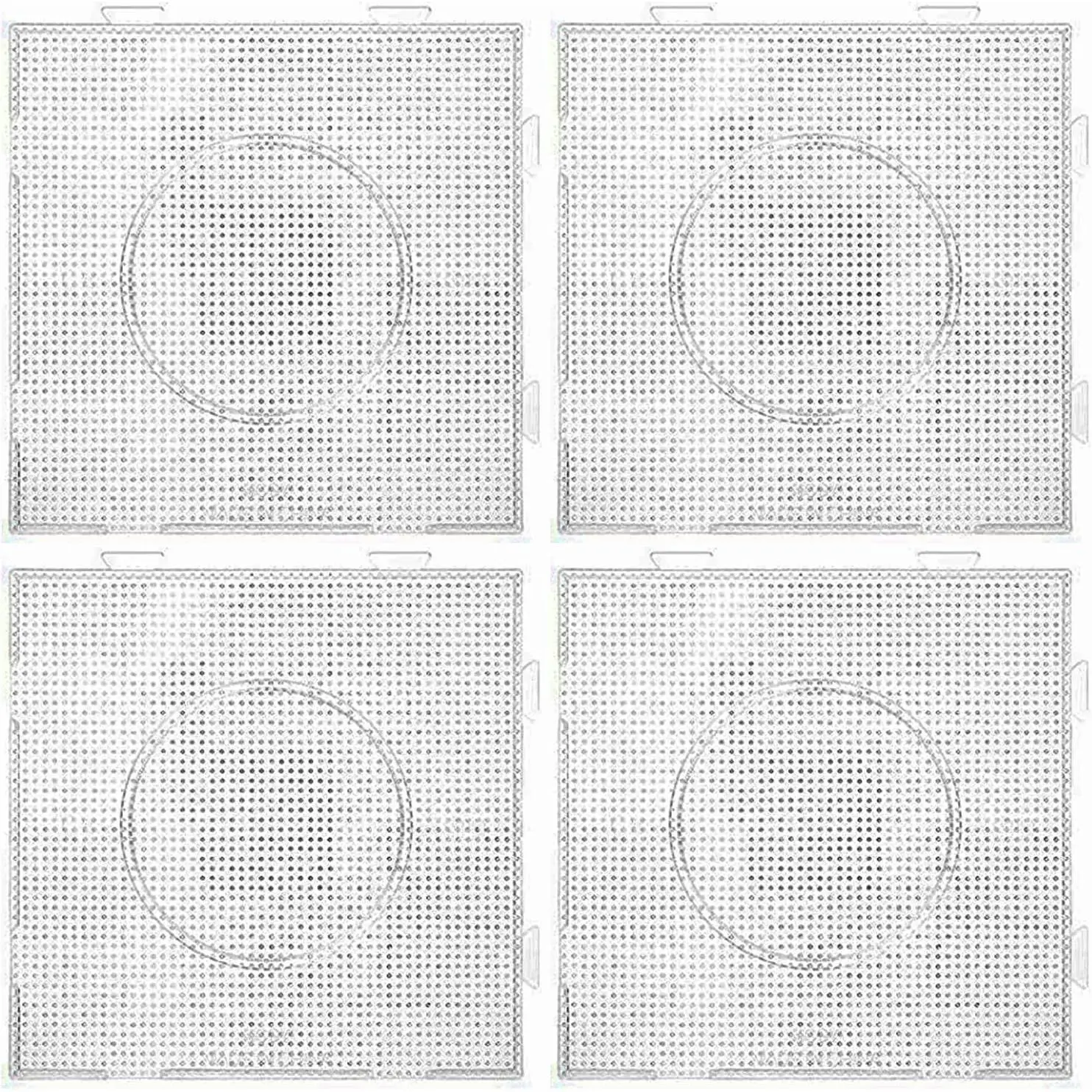 4 count 2.6mm Mini Fuse Beads Boards, Pegboard Kit with  4 Ironing Paper | Large Clear Pegboards Kits with  4 Ironing Paper