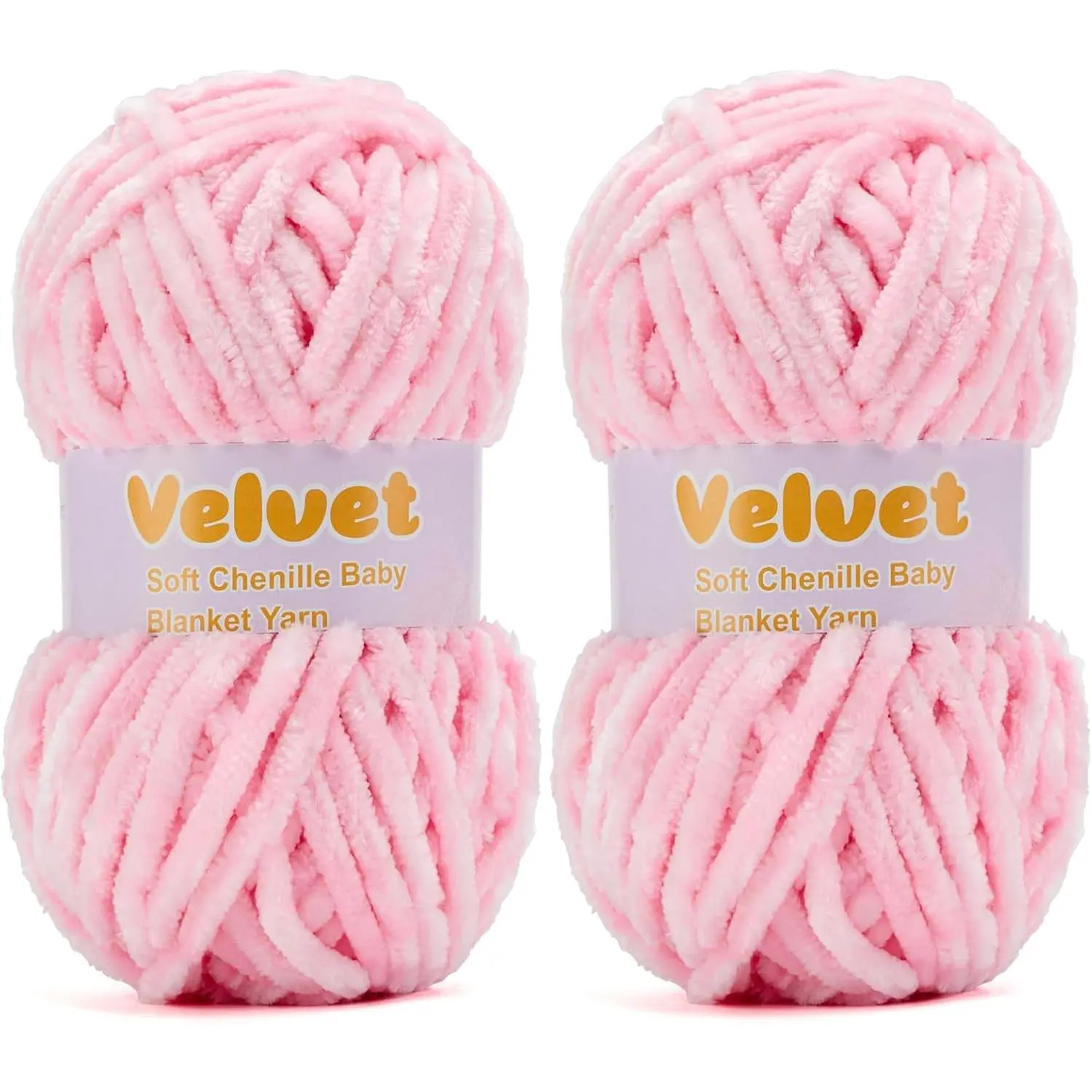 Chenille Yarn for Crocheting and Knitting, Soft Chenille, 2pack  (4oz 132yds Each)