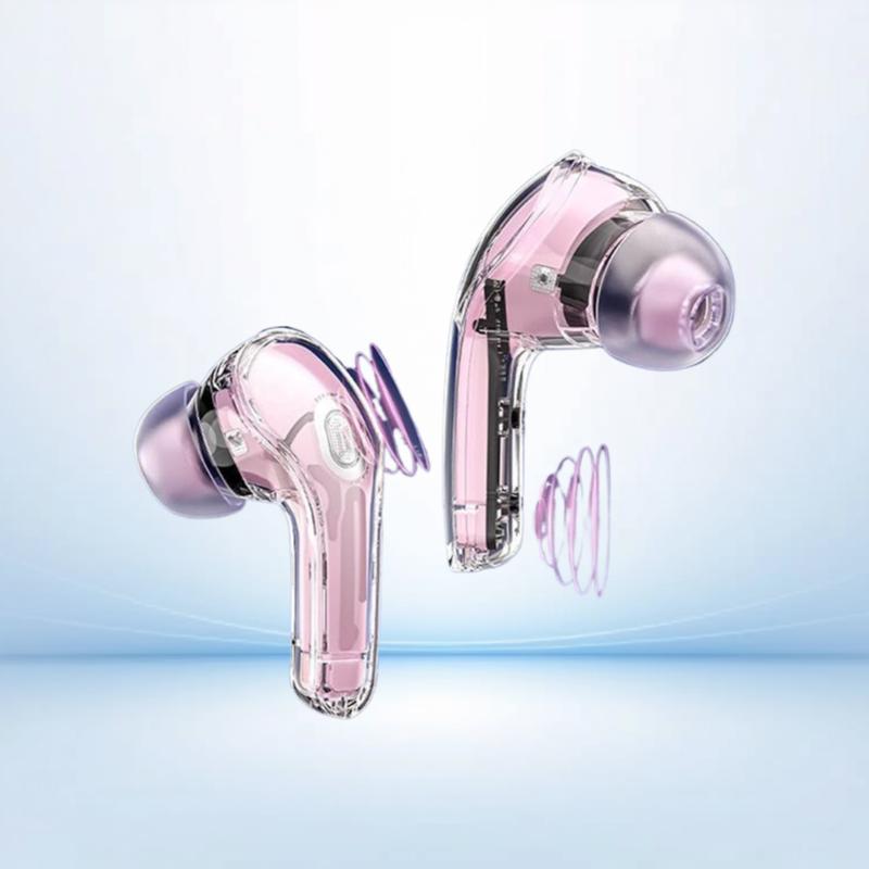 Transparent High-Fidelity In-Ear Sports Wireless Bluetooth Earbuds with LED Digital Display