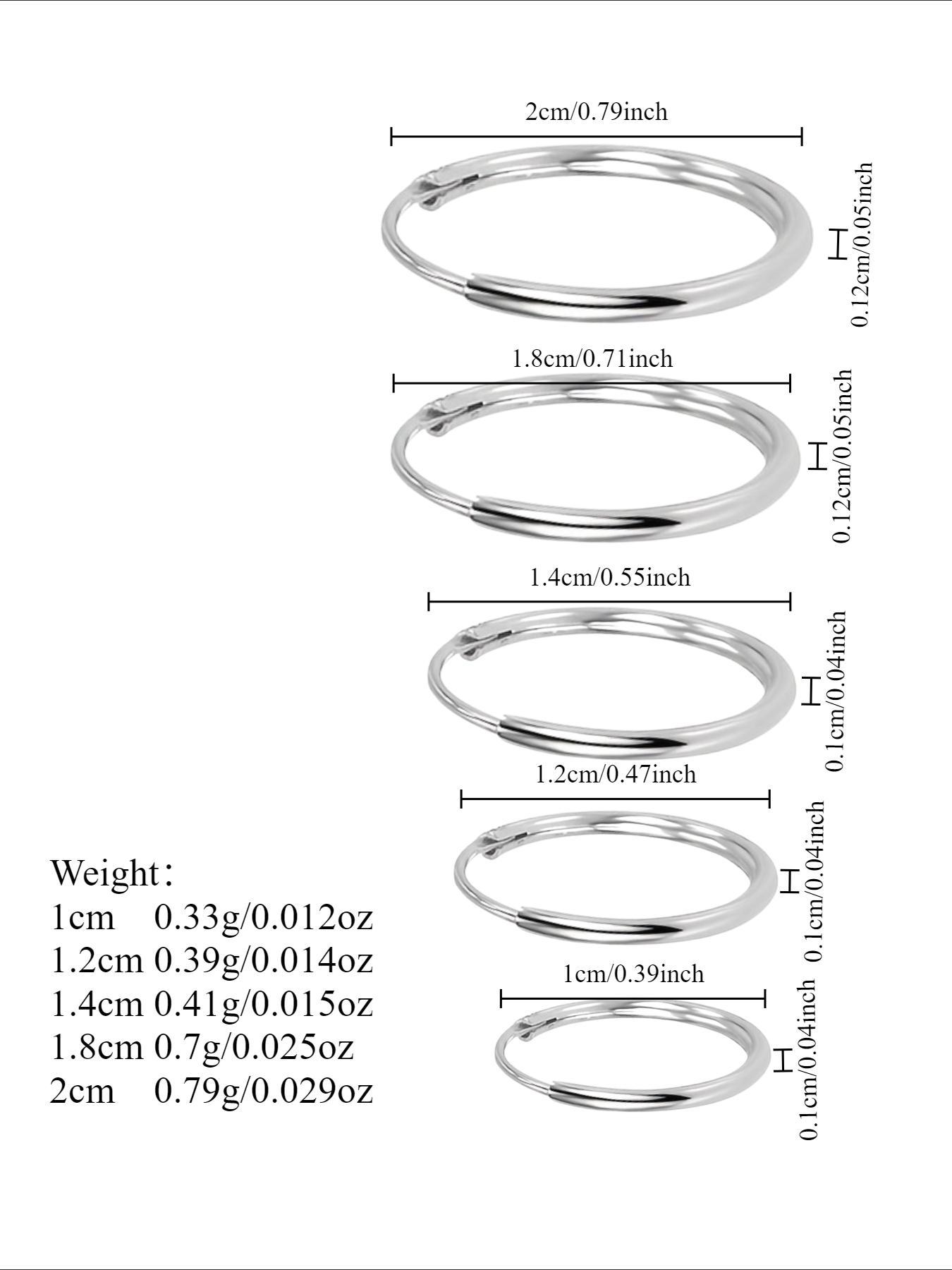 925 Sterling Silver Simple Hoop Earring Sets, High Quality Earrings, Fashionable Elegant Minimalist Earrings for Women & Girls, Trendy All-match & Exquisite Jewelry for Birthday Gift, Gifts for Wife, Silver Jewelry