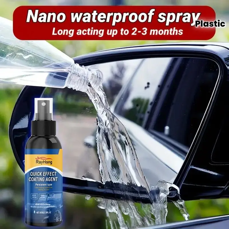 Car Nano Ceramic Coating Spray, Waterproof Glass Coating, Rainproof, Hydrophobic, Anti-Fog Windshield Wax, Long-Lasting Gloss