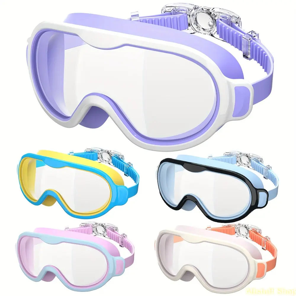 Youngsters Silicone Polymer Swimming Goggles Large HD Frame Wide View Anti-Fog No Leaks Kids Swim Goggles from 6 to 15 Years Old for Boys And Girls Crystal Clear Summer Water Pool Swim