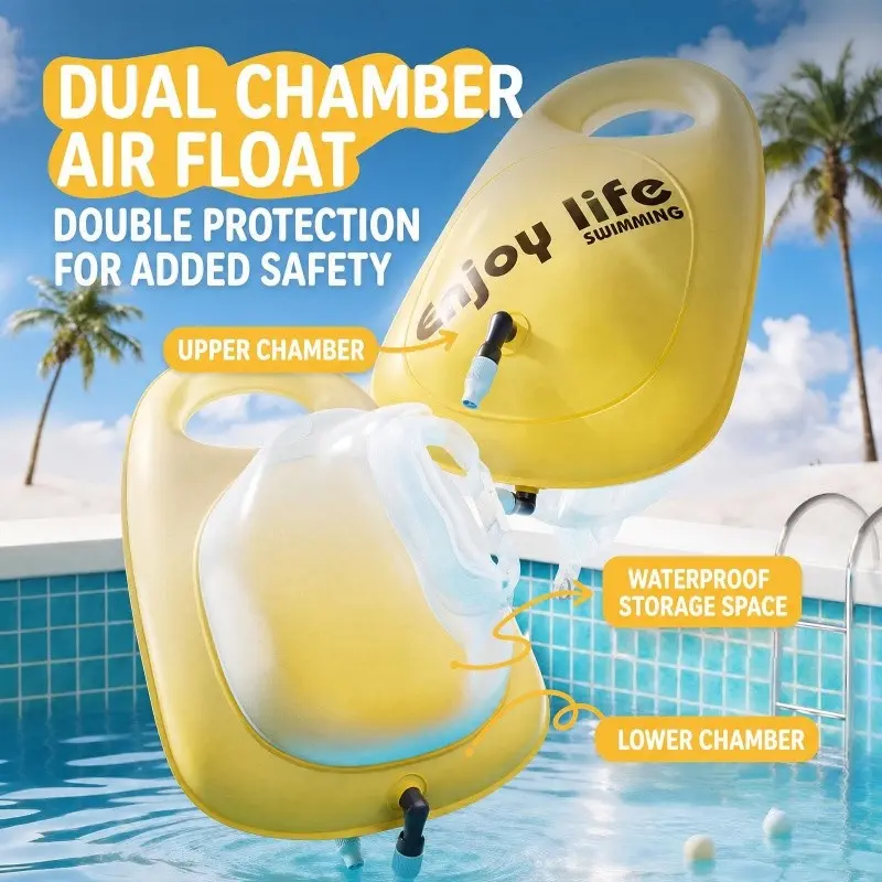 Water buoy large swimming airbag, water rest floating pad, double-layer airbag with waterproof storage space, outdoor swimming pool vacation water decompression floating equipment, Swimming Floater, Inflatables