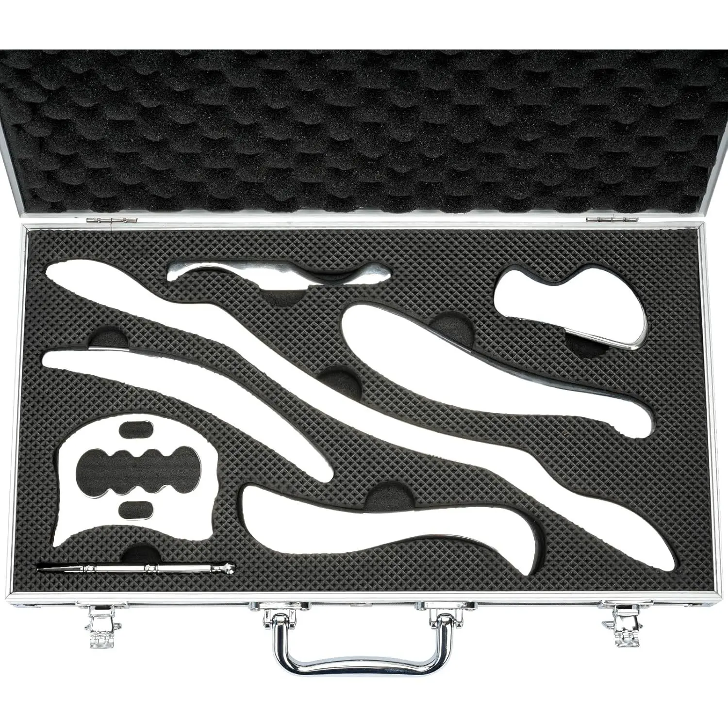 tonchean 8-Piece Muscle Scraper IASTM Tool Set, Gua Sha Scraping Massage Tool Set Stainless Steel Myofascial Release Tool Deep Tissue Massage Tool Set for Reduce Arms, Legs, Back, Shoulder Muscle Pain
