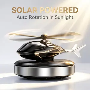 Solar Powered Rotating Airplane Scent Diffuser, Car Perfume, No Battery Required, Dual Use for Car and Office Desk, Odor Eliminator Decor