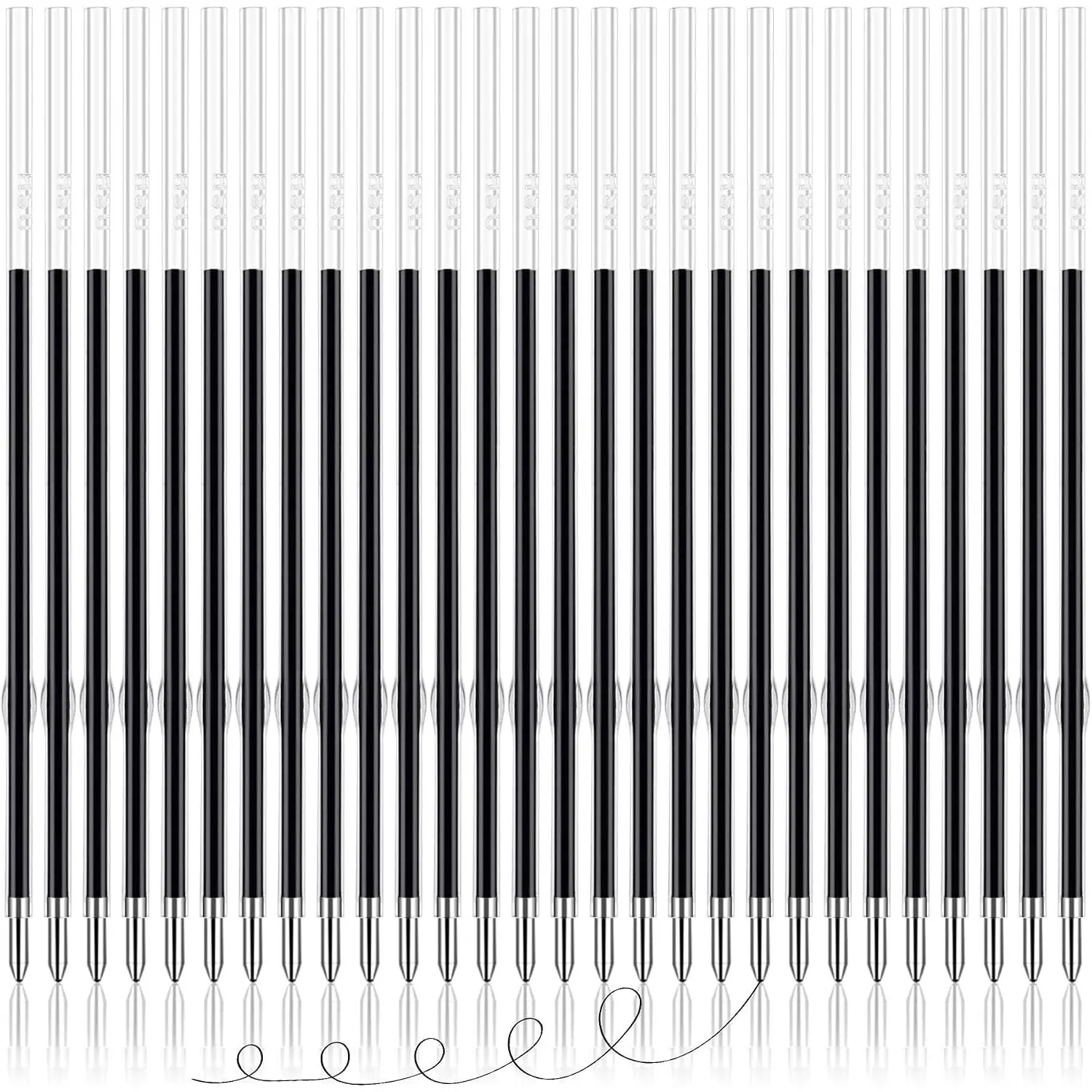 100 count Ink Pen Refills Replaceable, 0.7mm Black Ballpoint Pen Refill | 5.5 Inch in Length Ink Refills, Smooth Writing Pen Refills for Journal Writing, Office School Supplies