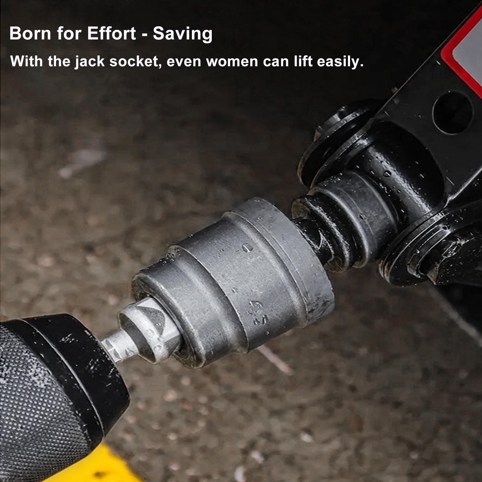 Universal Jack Socket Adapter for Hand Drill Rust-resistant Steel Converter for Scissor Car Jack Easy Tire Change Tool High-strength Chromium Vanadium Steel Corrosion Resistant Wrench Extend Rod Bolt and Nut Extractor Set Black Friday Multi-Tool kit micro