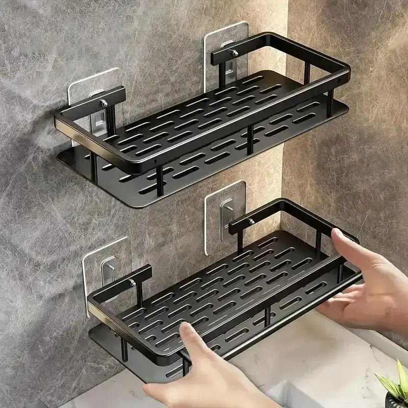 2countsu No-Drill Bathroom Shelves, Shower Shelves for Shampoo, Cosmetics and Soap, Space-Saving Bathroom Shower Organizer, Easy-to-Install Utility Shelves, Bathroom Accessories Organizer,  Bathroom Space Saver, Bathroom Organizers, Bathroom Shower Caddy