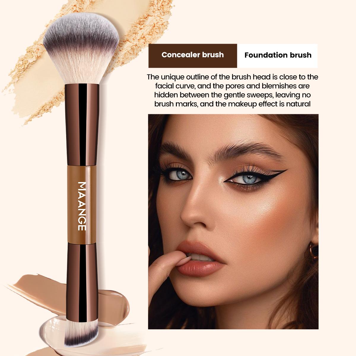 Maange 7-Piece Cosmetic Brush Set: Professional Dual-Ended, Multifunctional Makeup Brushes for Foundation, Concealer, Blush, Eyeshadow, Contour, Bronzer, Powder, Cruelty-Free Peach Dust, Makeup Accessories Gifts for Friends #GLOBAL PICKS