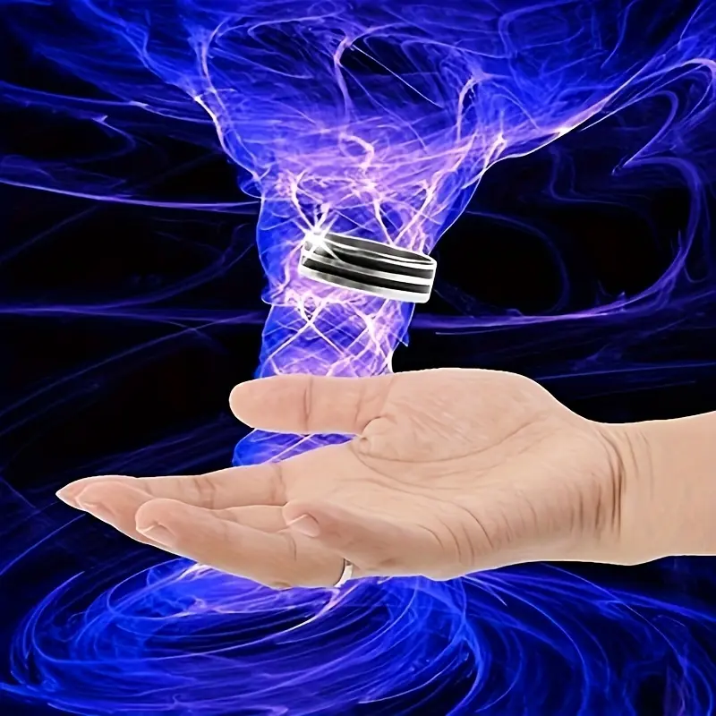 Floating Ring | Close up Street Magic Prop Set, Stainless Steel, Silvery Grey