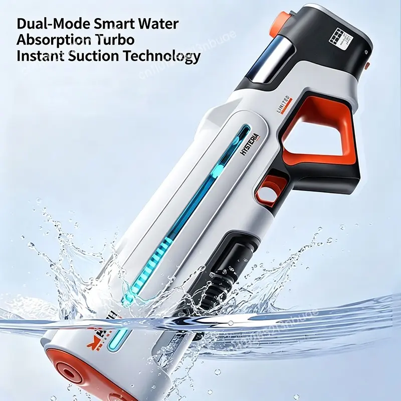 New Pulse Colorful Flashing Electric Continuous Water Gun Toy Automatic Water Suction Large Capacity Adult Water Toy Gift Automatic Water Blasts