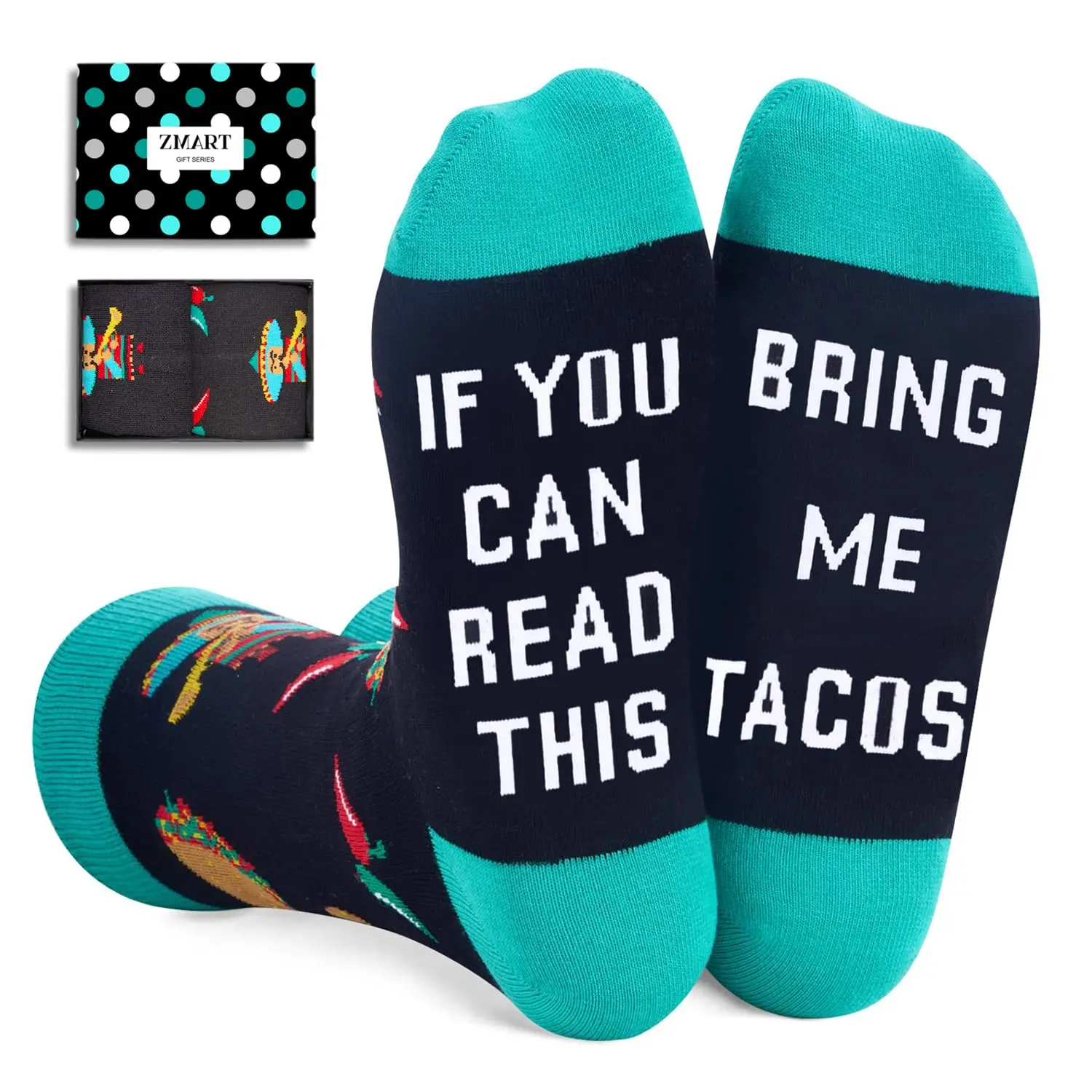 Zmart Taco Socks Mexican Socks For Women, Funny Mexican Mom Gifts, Cinco De Mayo If You Can Read This Bring Me Taco Socks