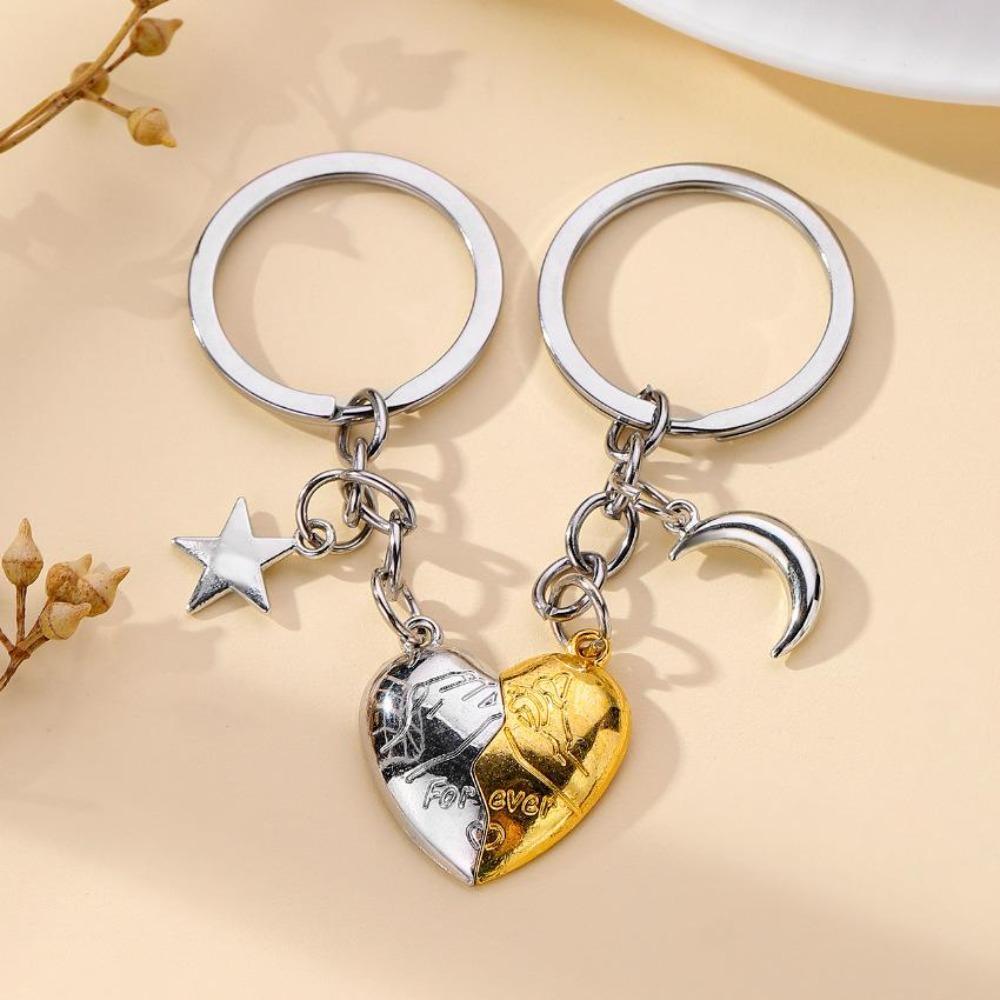 Magnetic Heart Keychain - Star & Moon Forever Love Keychain, Perfect Gift for Couples & Family