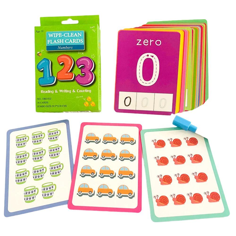 Alphabet/Number/Math Learning Card, 36pcs/set Learning Card with Erasable Pen, Learning Card for Preschoolers & Kindergarten Learning Activities, Visual Stimulation Cards