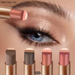 Lazy Pearlescent Fine Flash Gradual Change Eyeshadow Stick, Three-Color Matte Shimmer, Brightening Aegyo Saliva, Perfect for Trimming