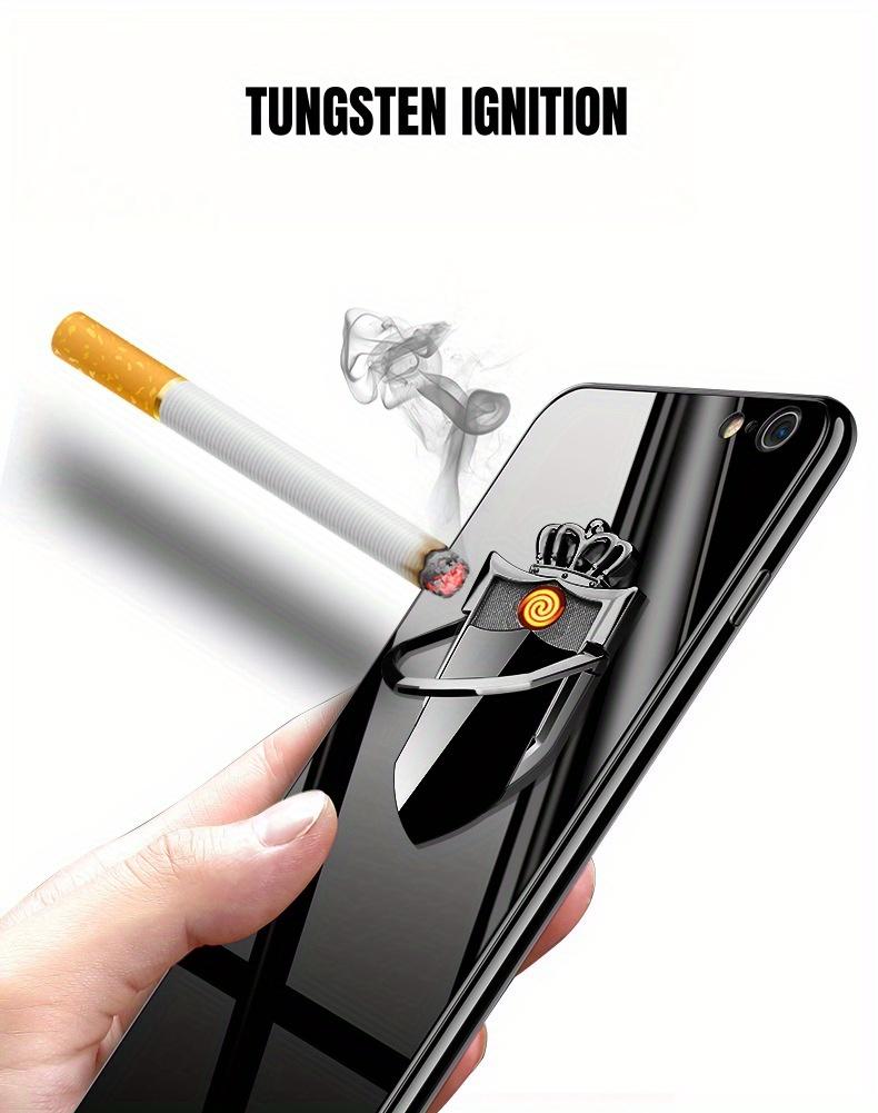 Electronic lighter with mobile phone holder, USB fast charging, multi-function tungsten windproof lighter, outdoor use, gift box packaging, perfect gift