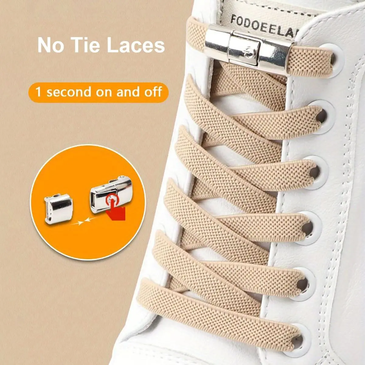 Elastic Shoe Laces with Metal Buckles, No Tie Lazy Laces, Durable and Wear-Resistant, Suitable for Sports and Casual Shoes, Essential for Daily Use