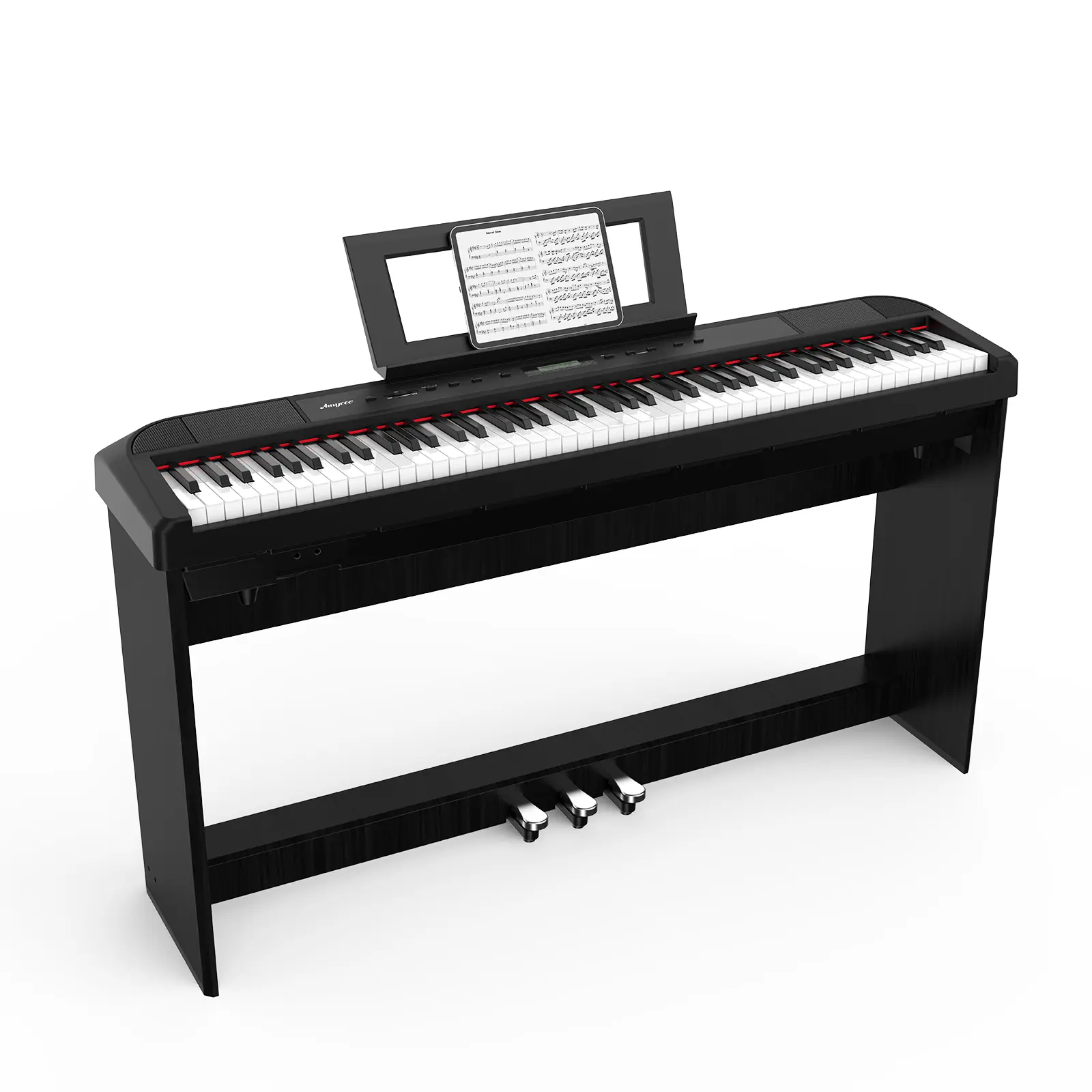 Full Size 88 Key Fully Weighted Digital Piano, Graded Hammer Action Portable Electronic Piano with Metronome Silent Headphone Mode, Lightweight Digital Piano for Beginner to Professional Musicians Home Use
