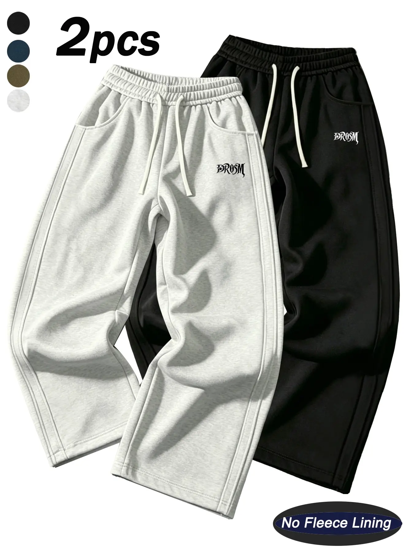 Men's Casual Sport Pants, Loose Spring Fall Leisure Pants, Drawstring Pocket Design, Hip Hop Street Style Print Long Pants, Daily Wear & Sports, Knitted Sports Pants