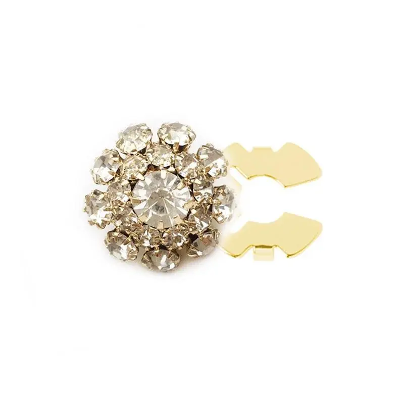 New Rhinestone Button Cover Crystal Cufflinks Alloy Copper Flower Button Cuff Links